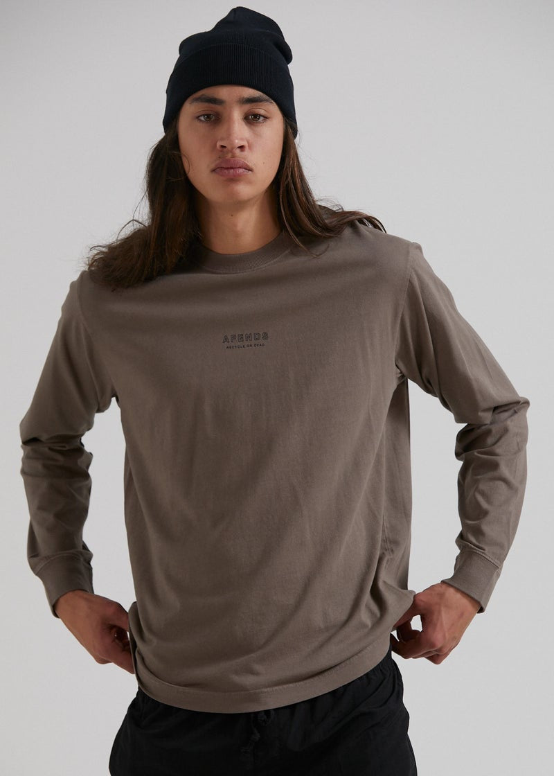 Credits Recycled Long Sleeve T-Shirt- Beechwood