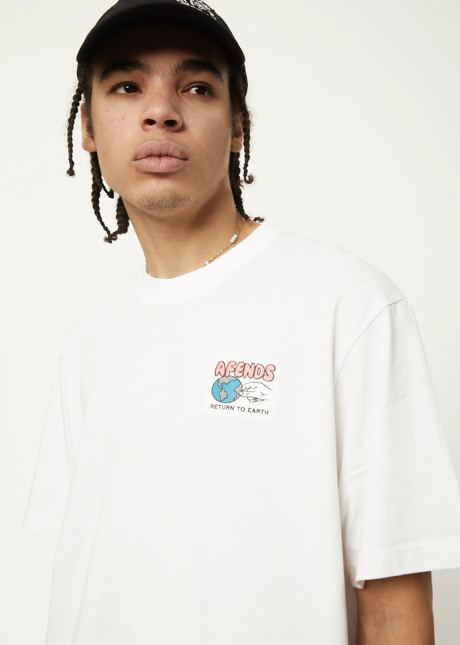 Back To It- Recycled Retro Graphic Logo T-Shirt- White