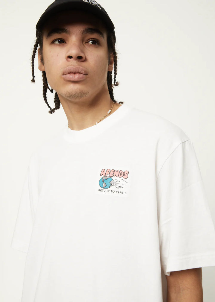 Back To It- Recycled Retro Graphic Logo T-Shirt- White