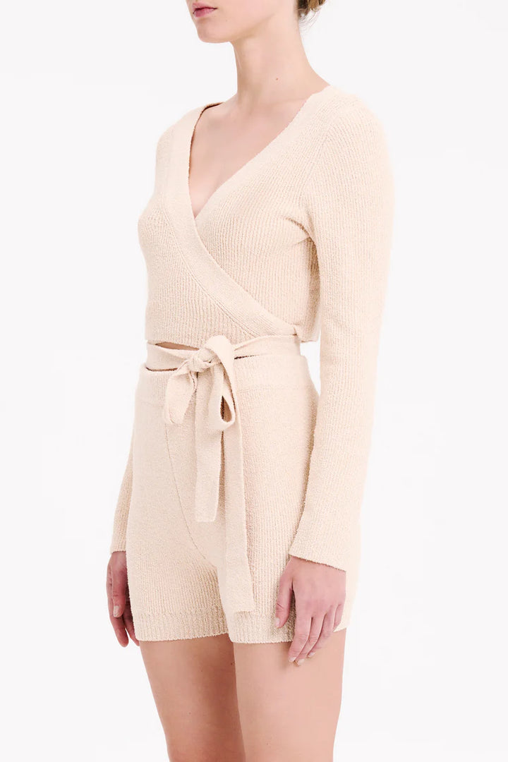 Astro Knit Wrap Top - Oatmeal
