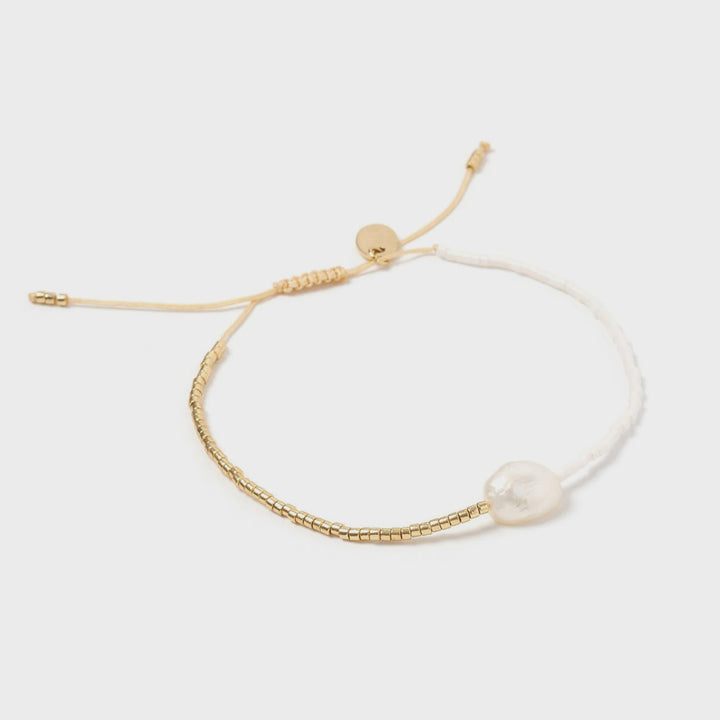 Arms Of Eve Matilda Pearl & Glass Beaded Bracelet- White