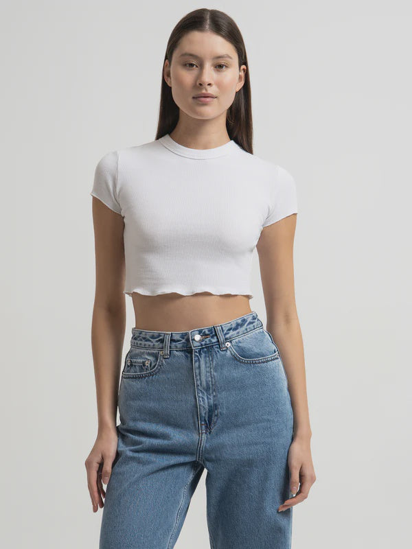 Nude Lucy Essential Waffle Tee - White
