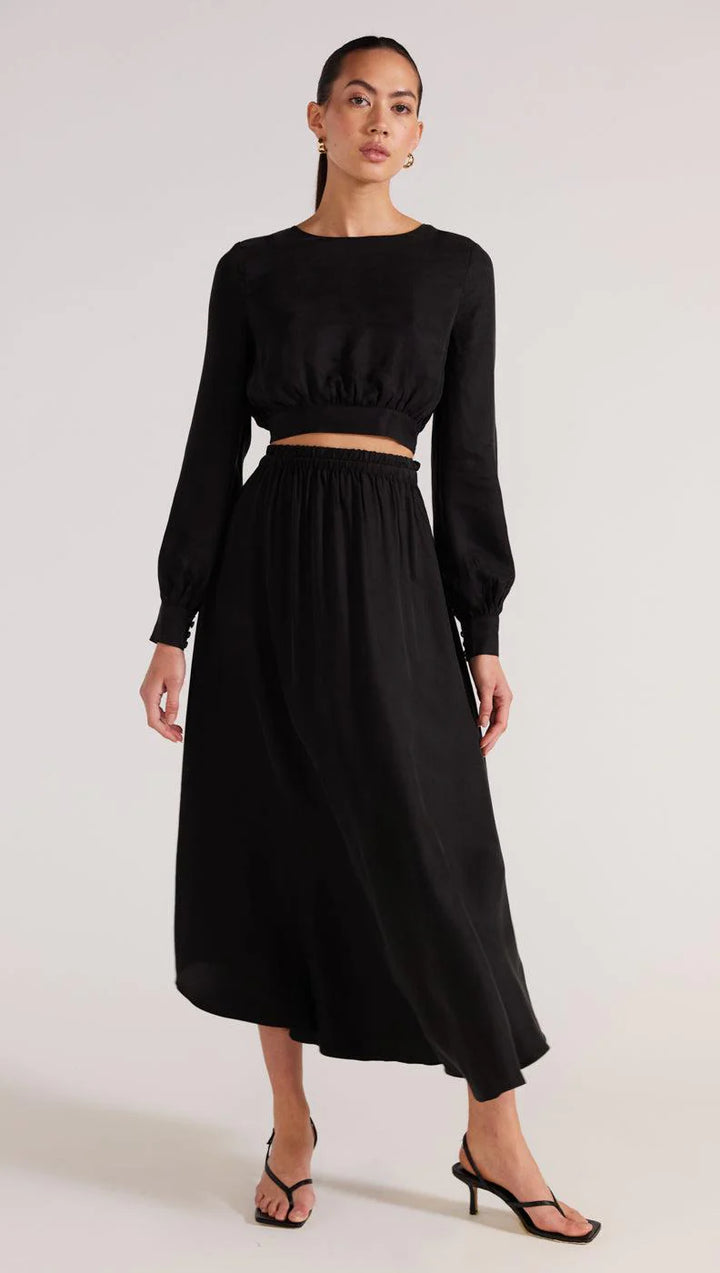 Monique Cupro Midi Skirt - Black