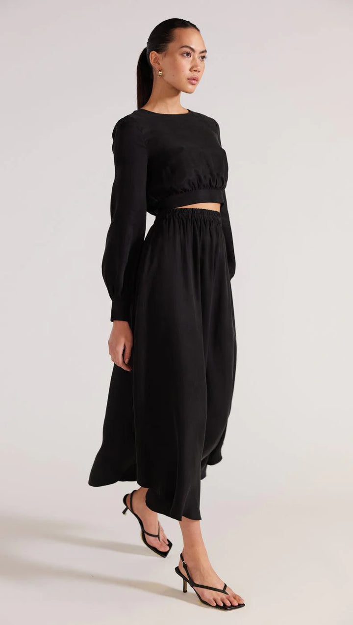 Monique Cupro Midi Skirt - Black