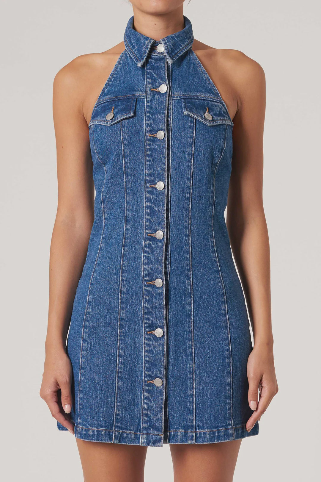 Neuw Denim Halter Dress - Royal Indigo Birdie Blue Neuw Denim Halter Dress - Royal Indigo Birdie Blue