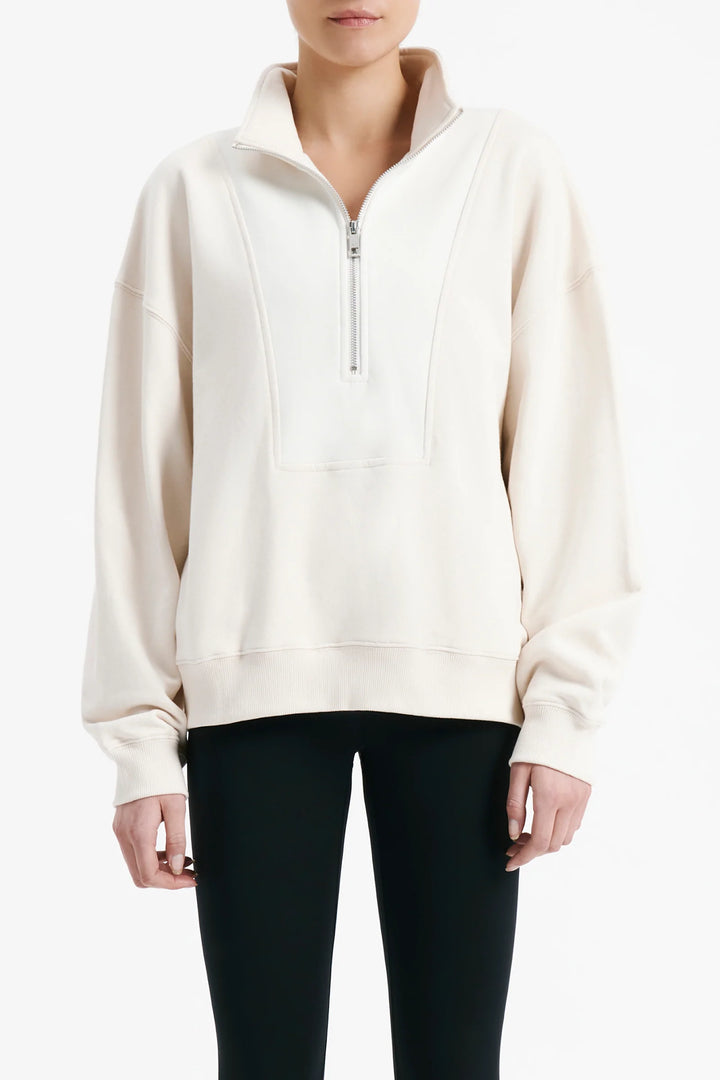 Nude Active Contrast Zip Sweat - Cloud