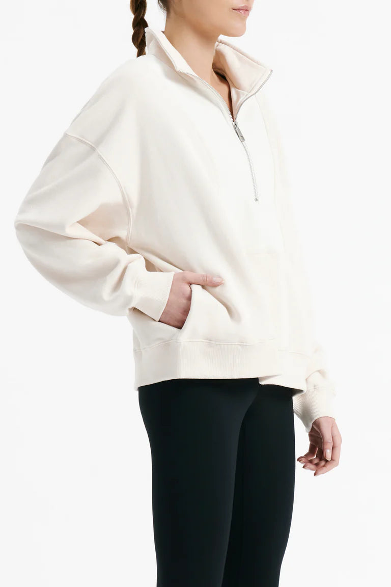 Nude Active Contrast Zip Sweat - Cloud