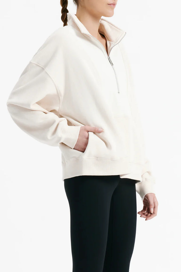 Nude Active Contrast Zip Sweat - Cloud