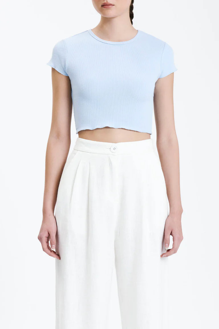 Cameron Waffle Tee- Sky