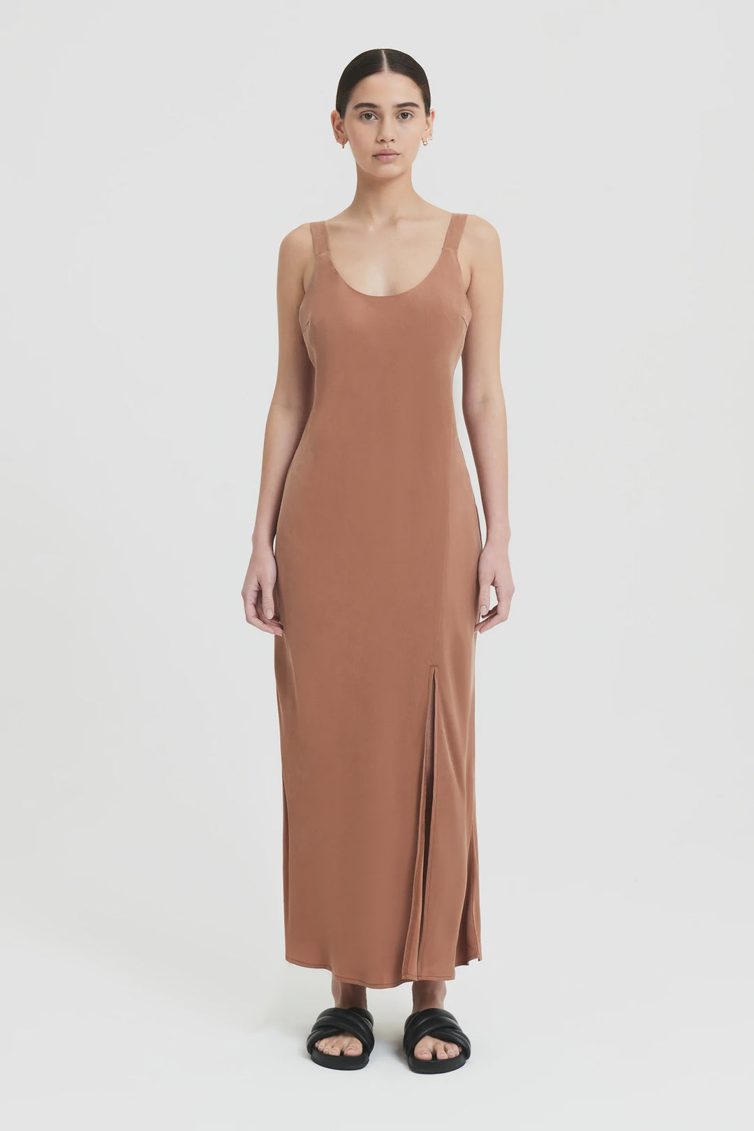 Harlow Cupro Slip Dress - Terracotta