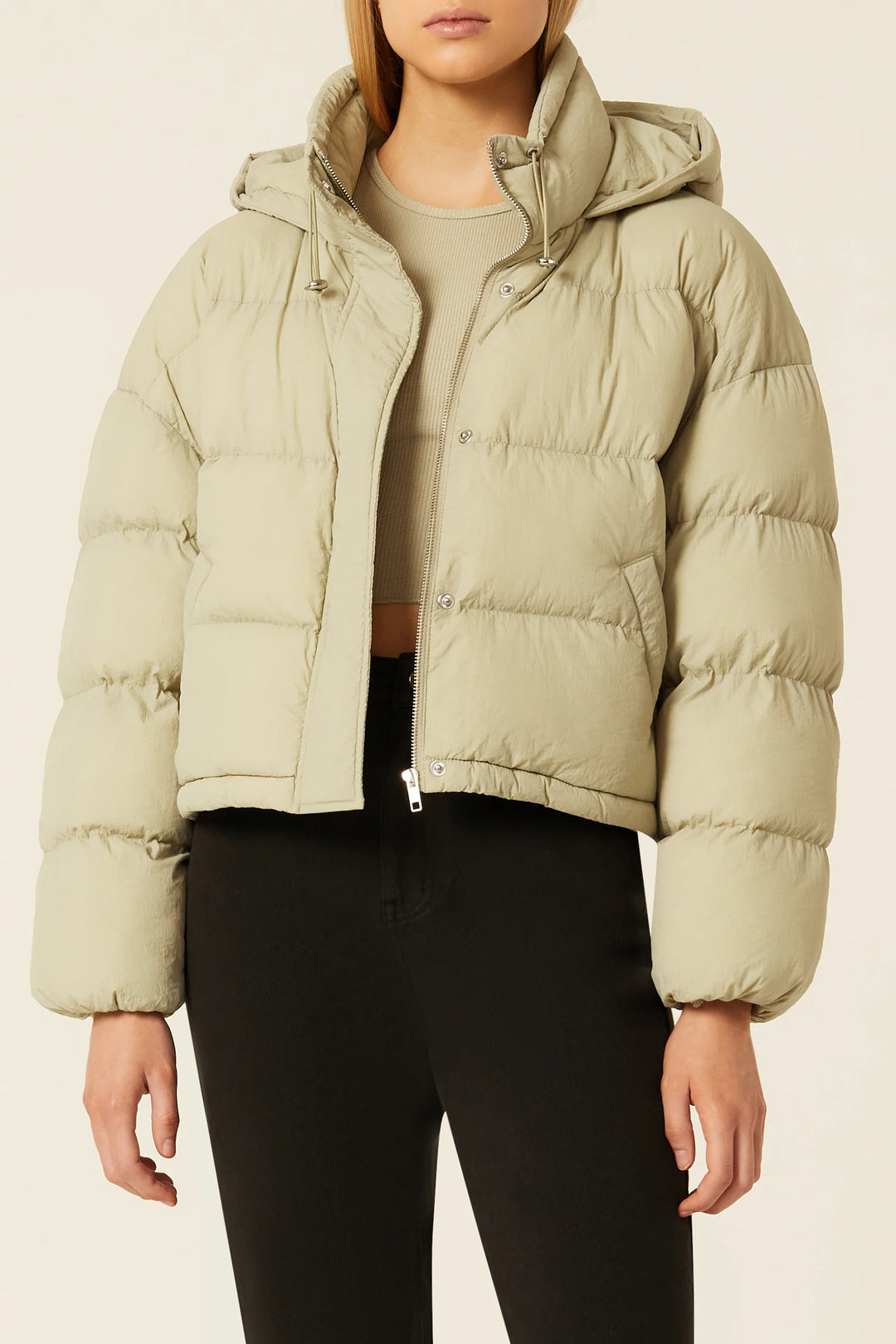 Atlanta Hooded Puffer - Artichoke