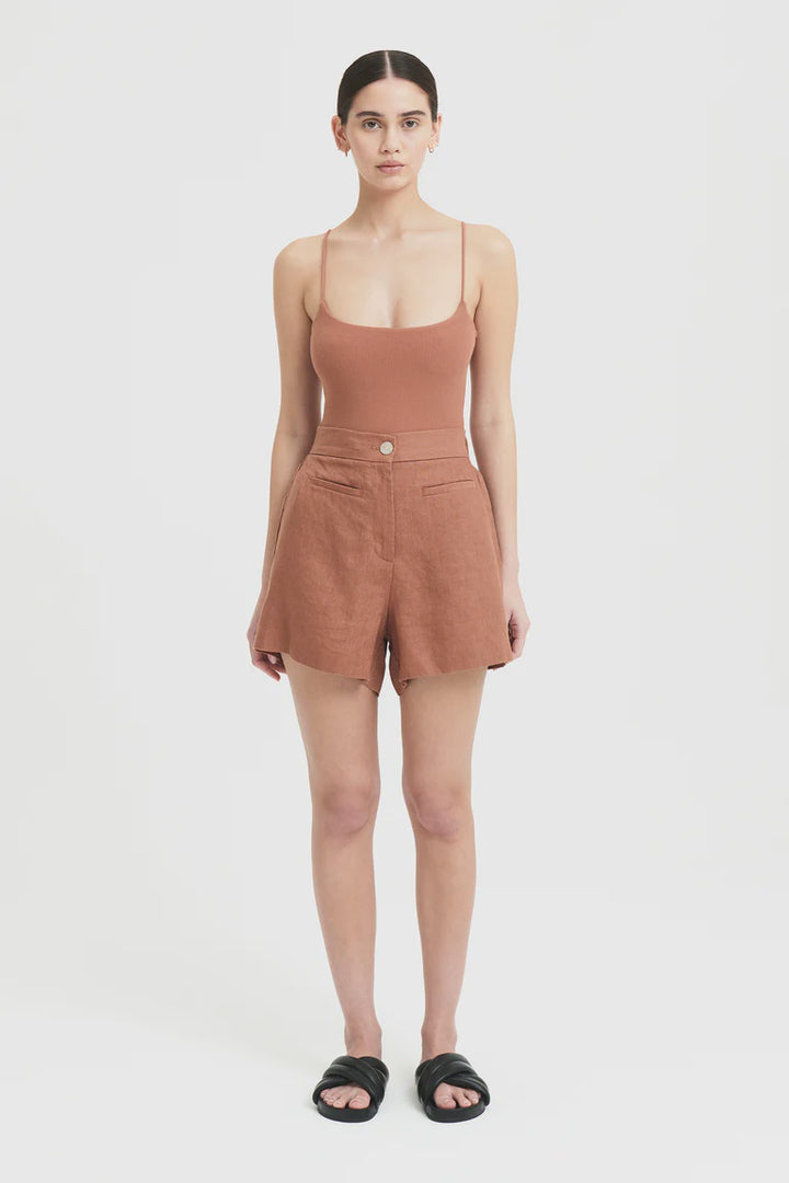 Ixia Rib Bodysuit - Terracotta