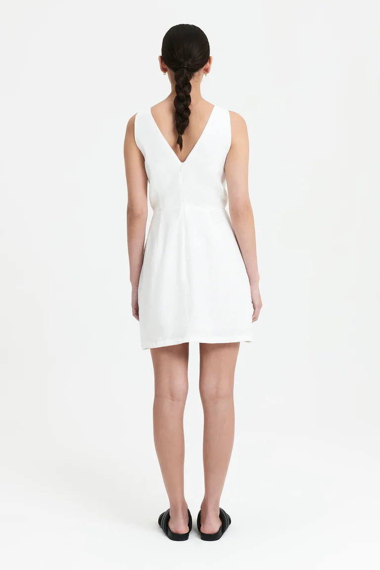 Sima Linen Mini Dress - White