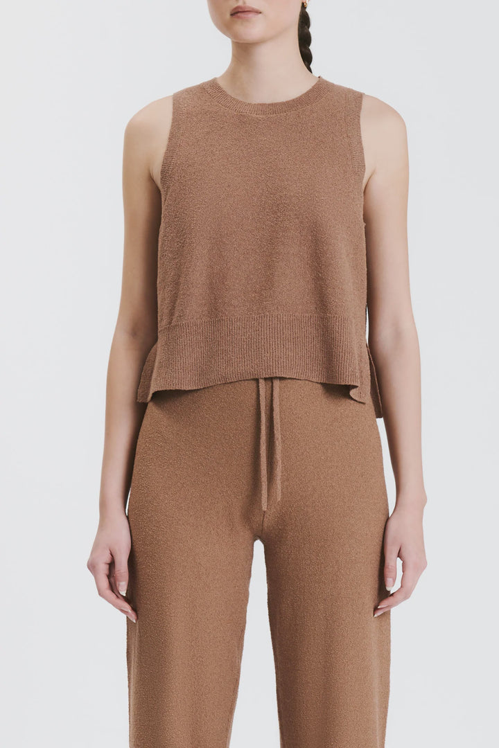 Binx Cropped Tank- Fudge