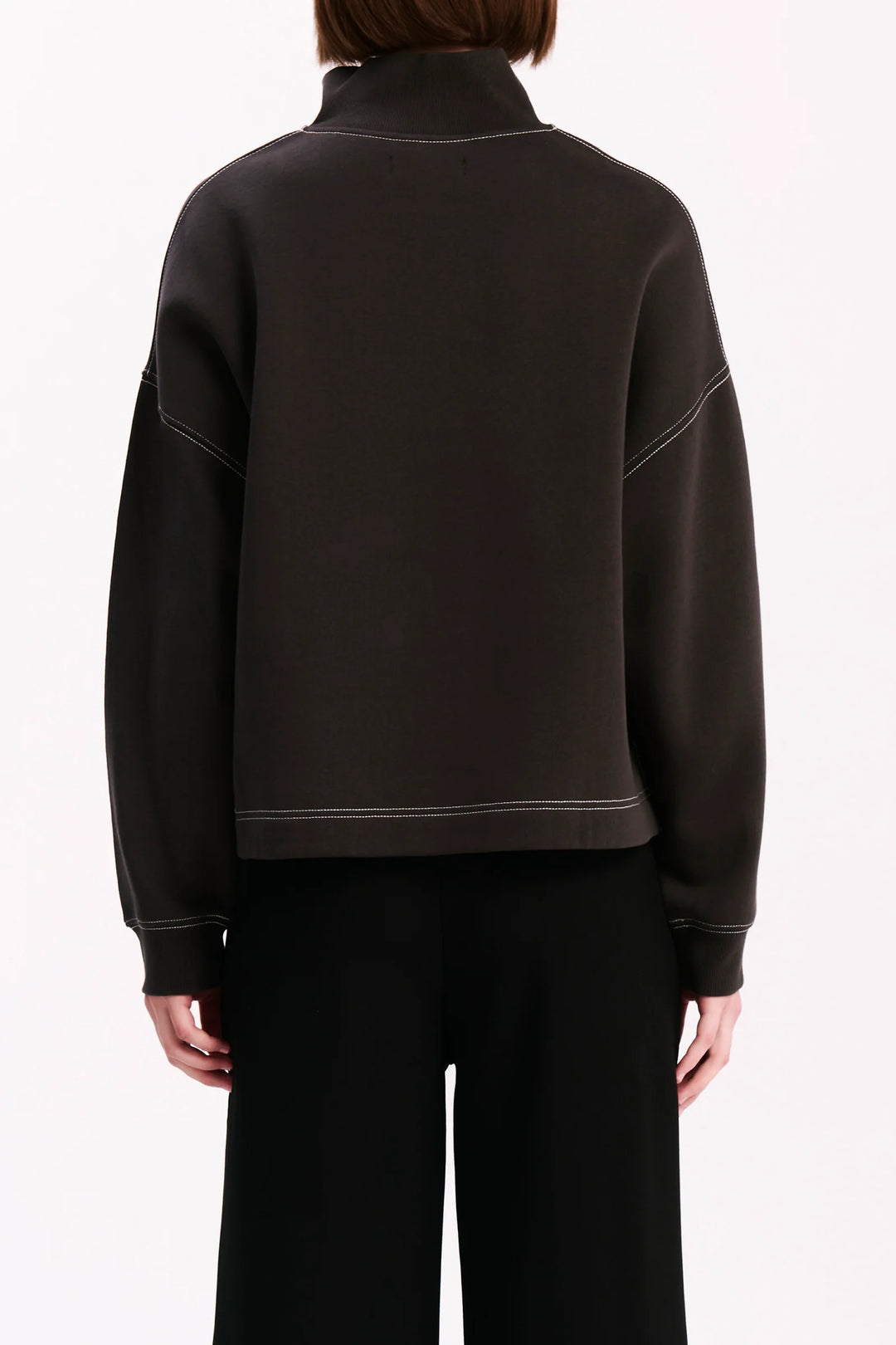 Nude Zip Front Sweat - Coal