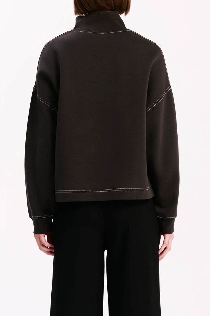 Nude Zip Front Sweat - Coal