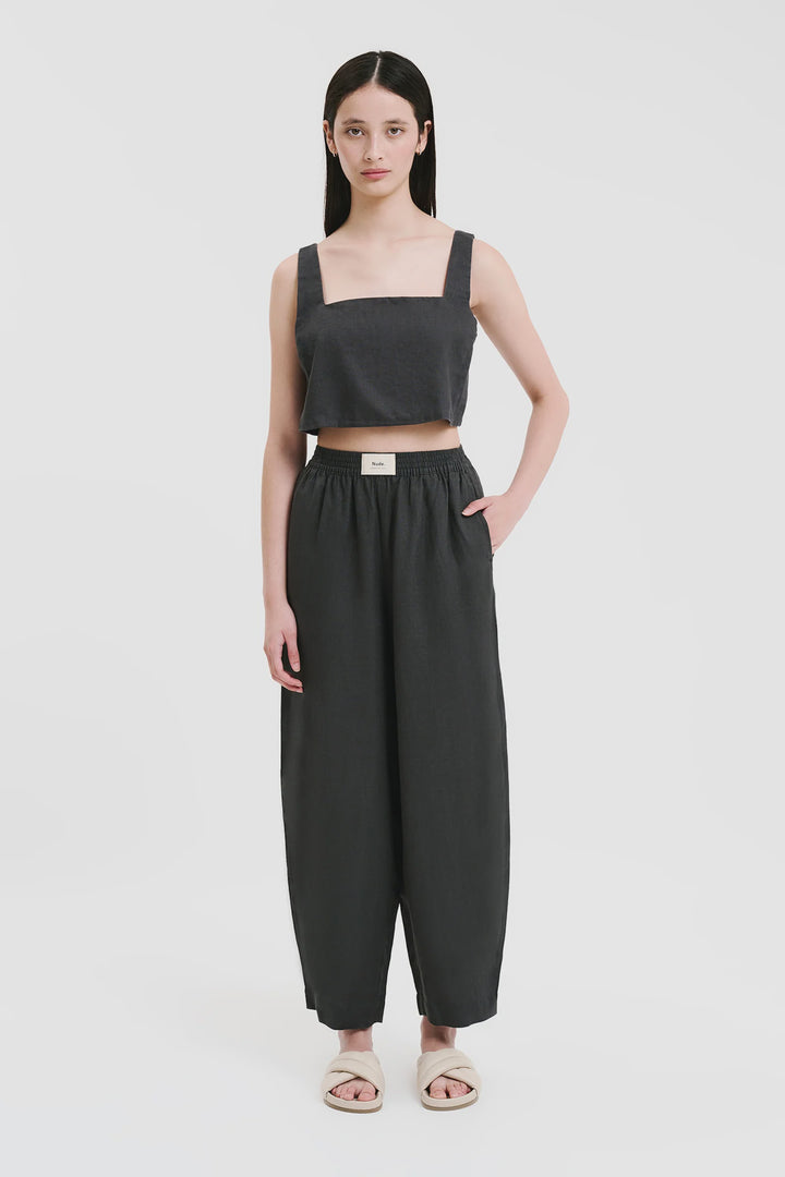 Lounge Heritage Linen Pant - Coal