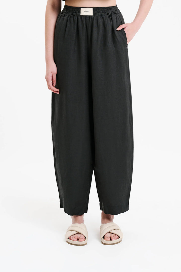 Lounge Heritage Linen Pant - Coal