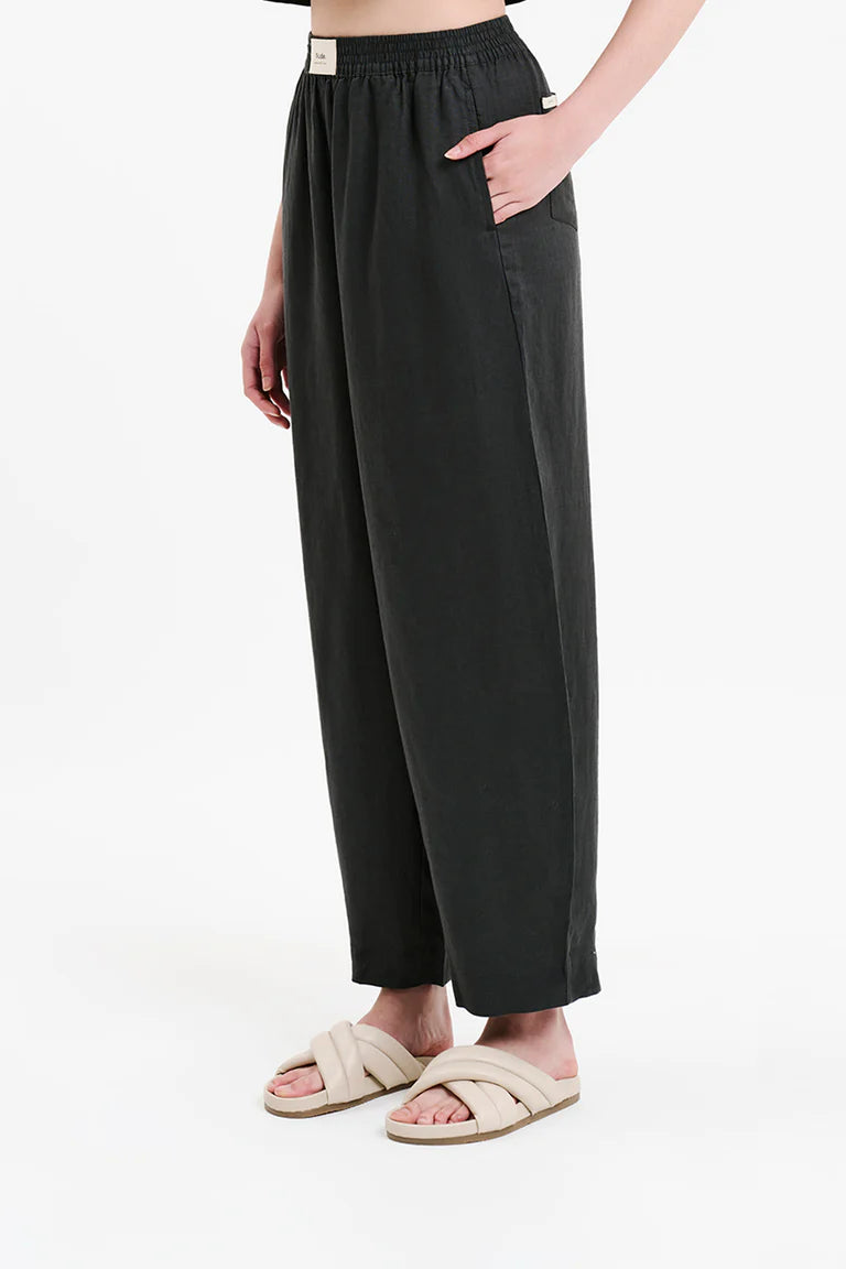 Lounge Heritage Linen Pant - Coal
