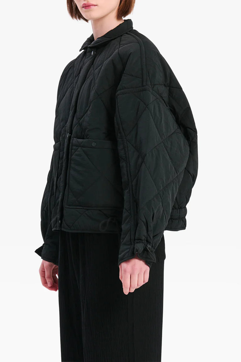 Puffer jacket washed black deals