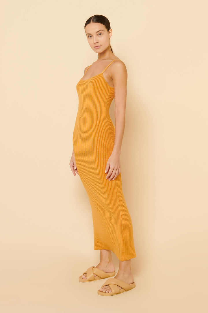 Xin Knit Midi Dress - Tangelo