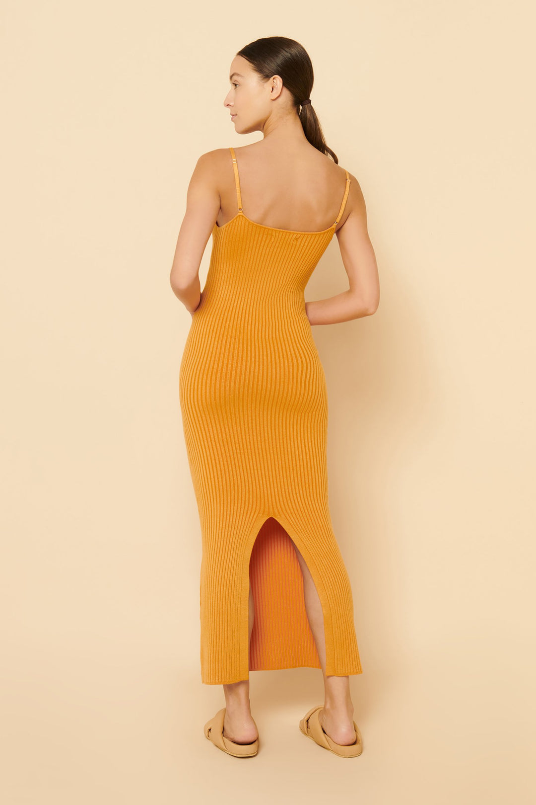 Xin Knit Midi Dress - Tangelo