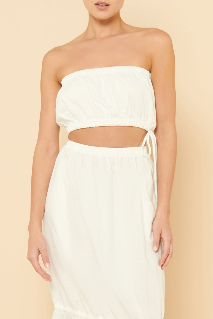 Brea Linen Bandeau - White