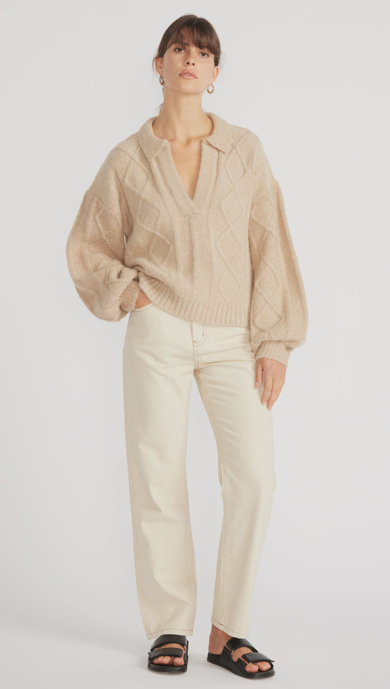 Norma Collared Jumper - Natural