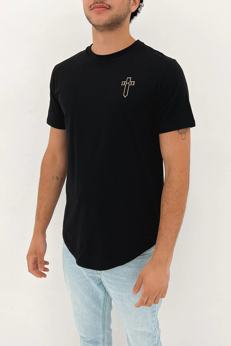 Nothing Left Dual Scoop Tee - Jet Black