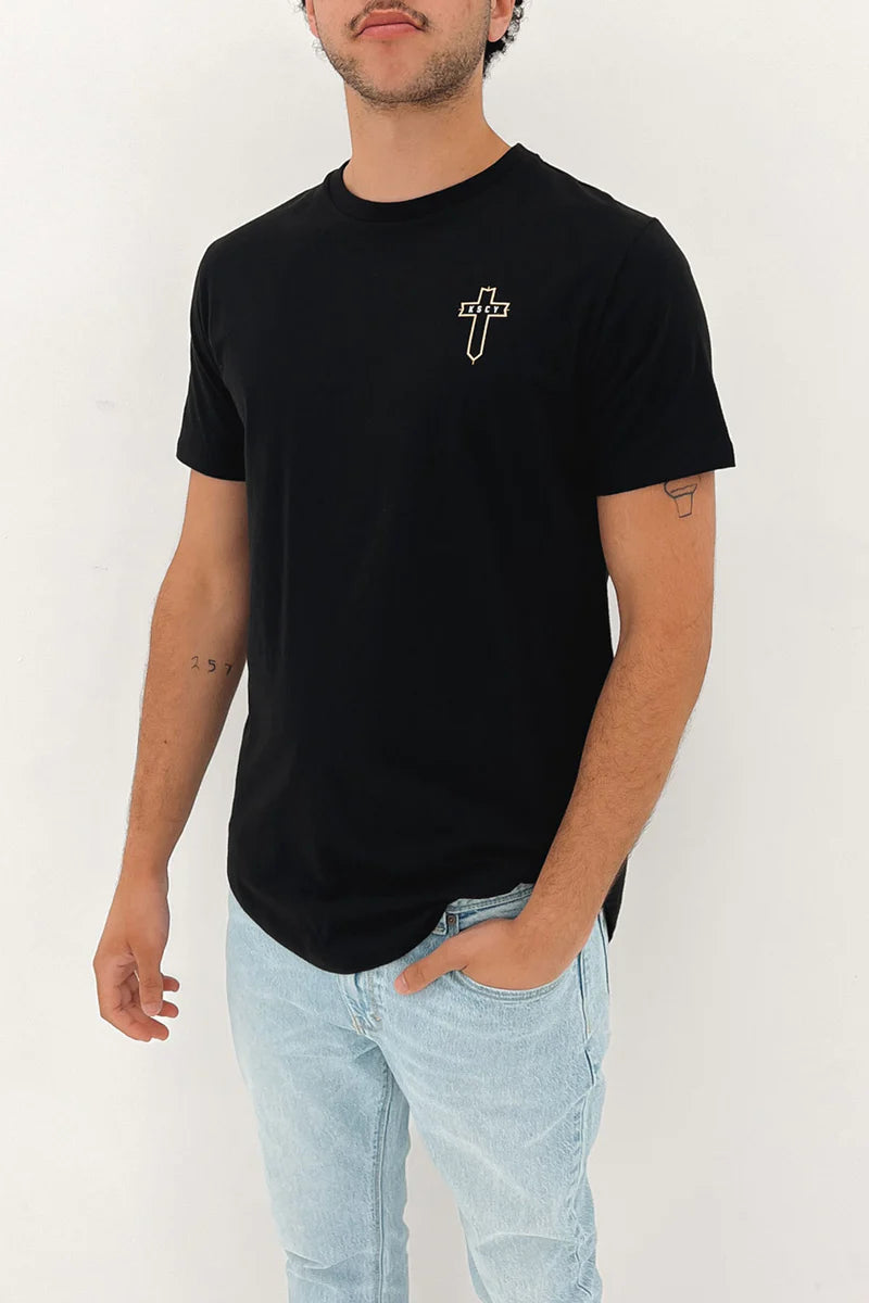 Nothing Left Dual Scoop Tee - Jet Black