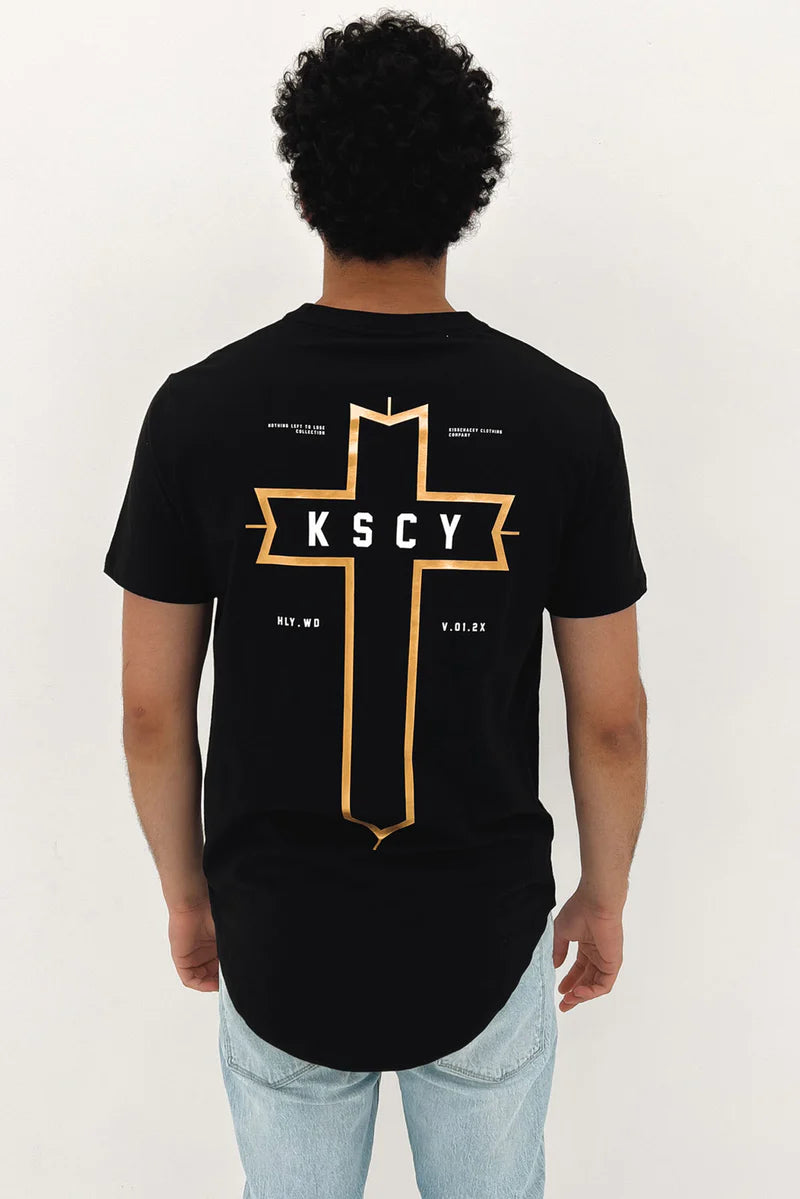 Nothing Left Dual Scoop Tee - Jet Black