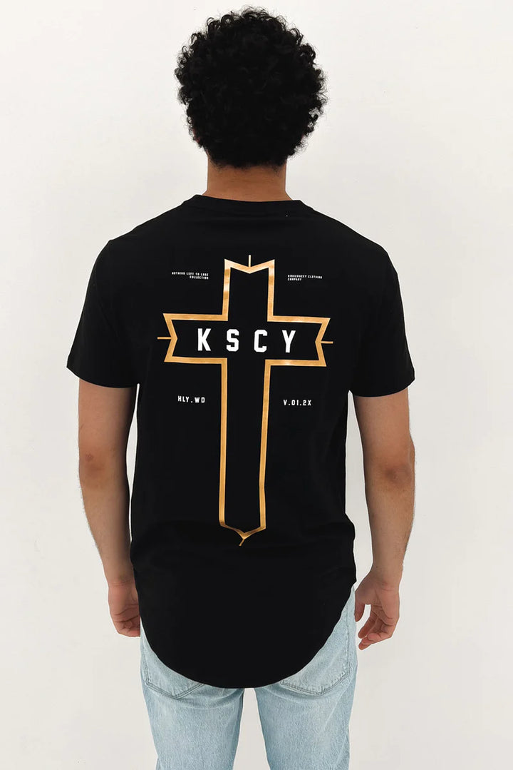 Nothing Left Dual Scoop Tee - Jet Black