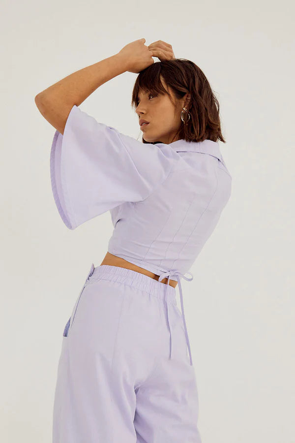 Outline Wrap Shirt- Pale Peri