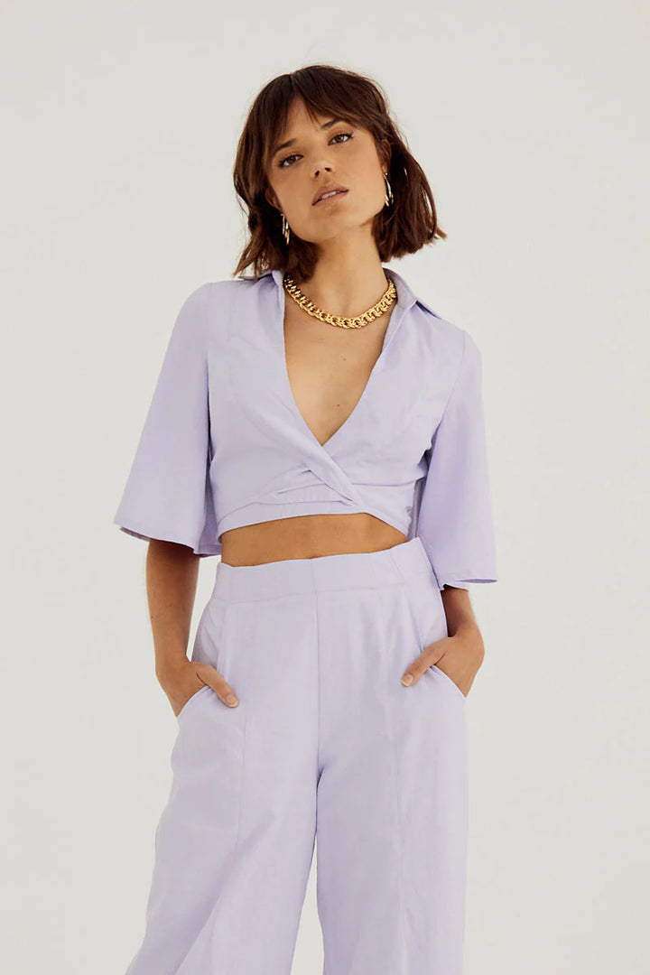 Outline Wrap Shirt- Pale Peri