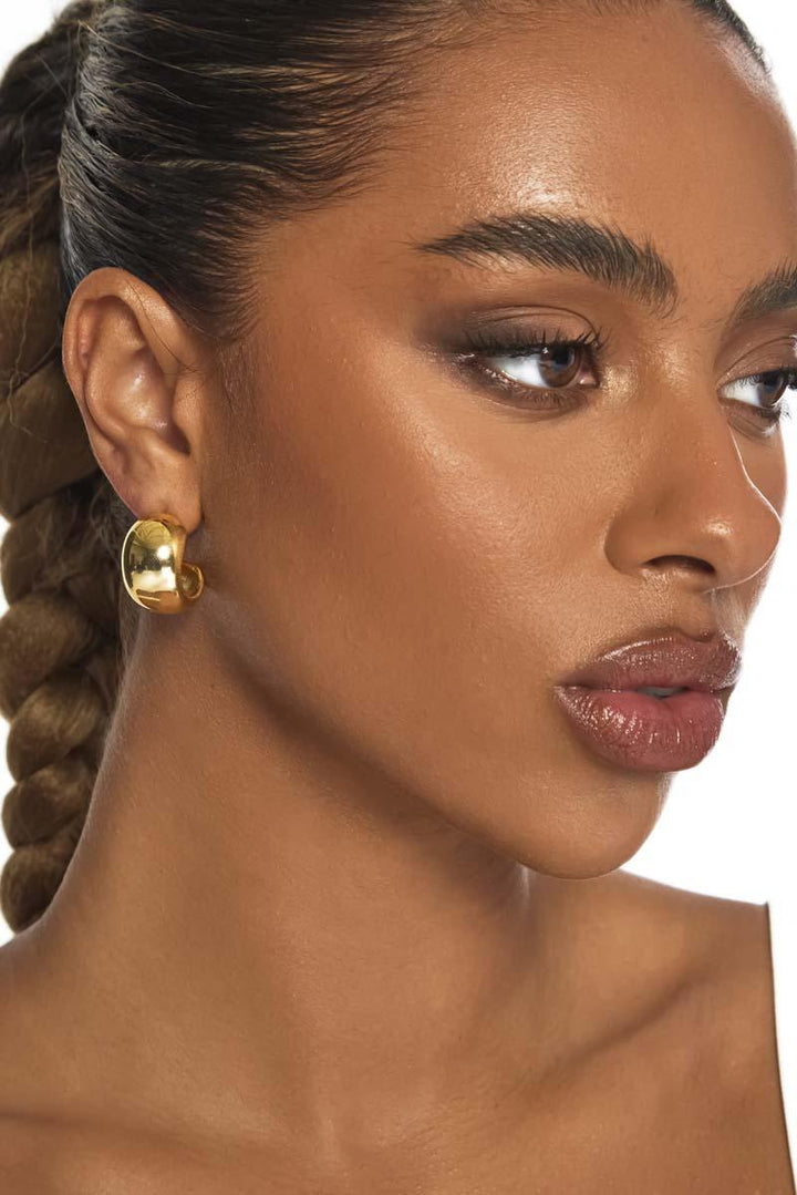 Haven C Shape Earrings - Gold