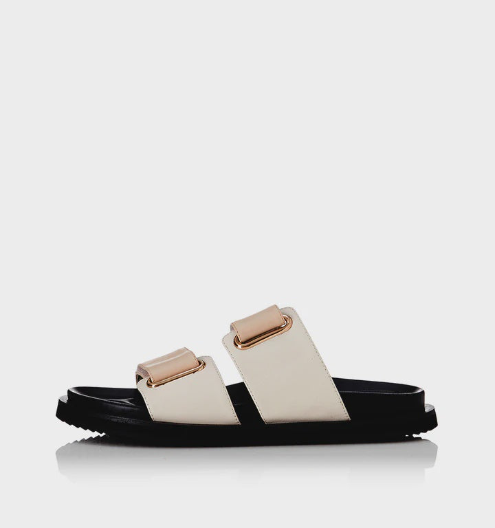 Pacey Slide - Cream Leather