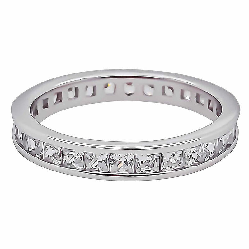 (R418) Rhodium Plated Sterling Silver CZ Ring