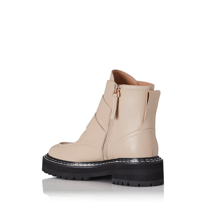 Roxy Ankle Boot - Cream Leather