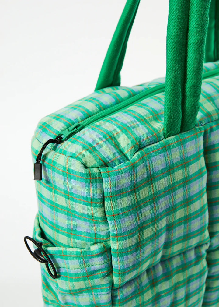 Tully Hemp check Puffer Bag - Forest Check