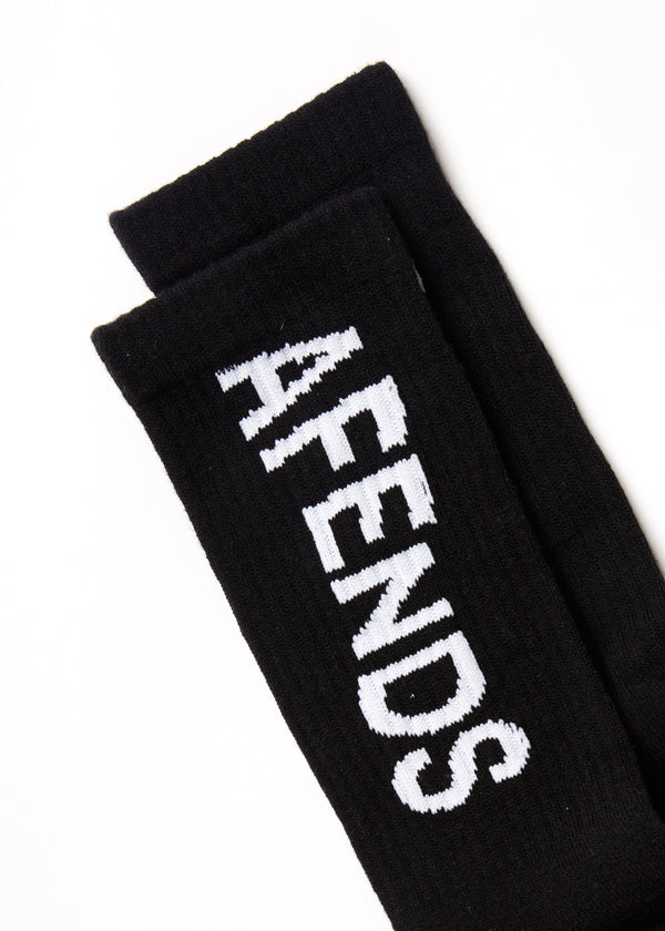Spaced Out Recycled Crew Socks - Black