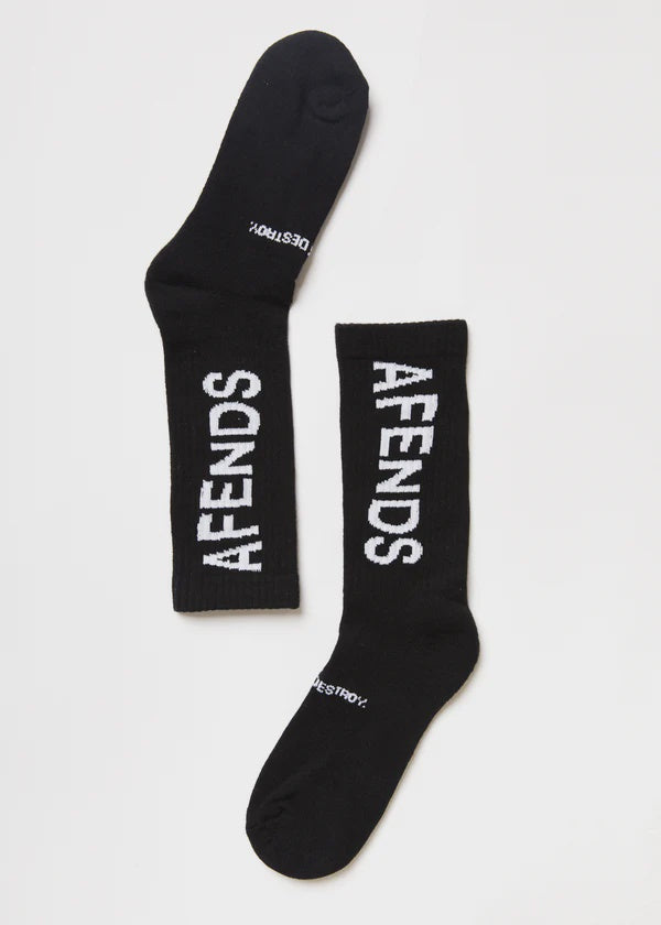 Spaced Out Recycled Crew Socks - Black