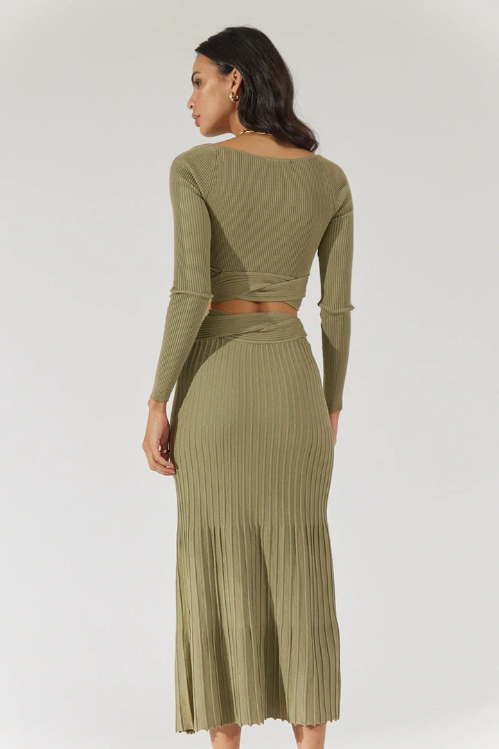 Inertia Knit Midi Skirt - Green Tea