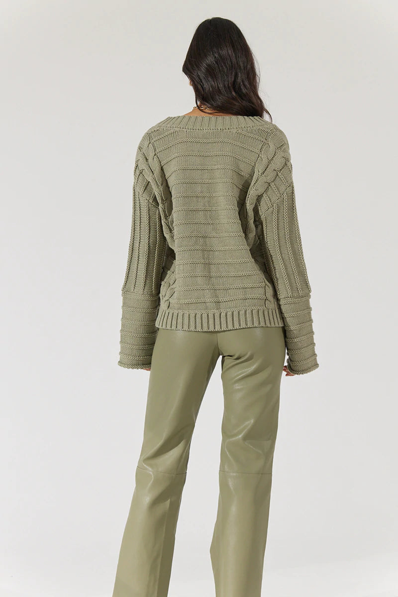 Shadow Knit Sweater - Green Tea