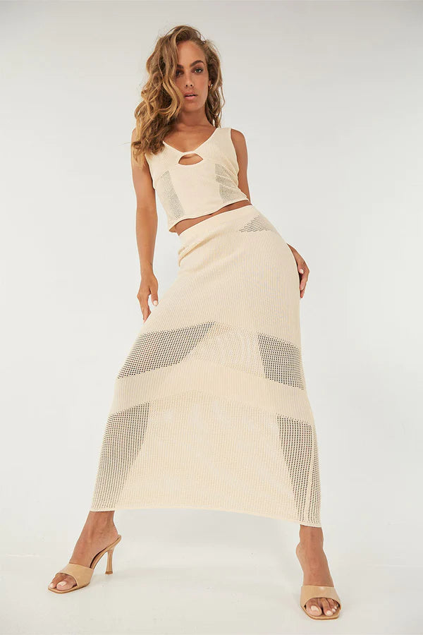 Intrepid Knit Skirt - Almond