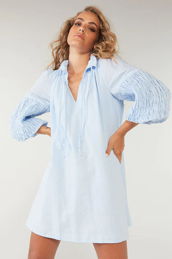 Assure Smock Dress - Blue Ice