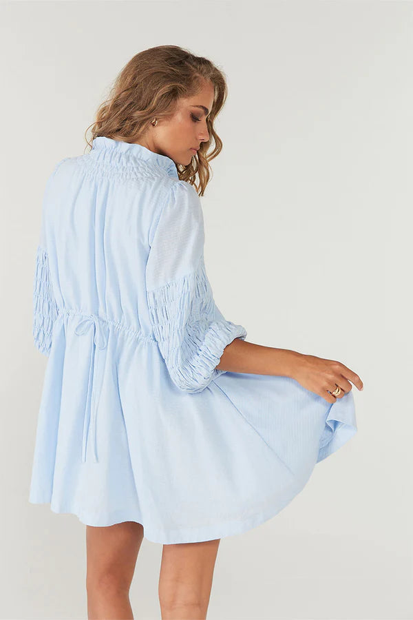 Assure Smock Dress - Blue Ice