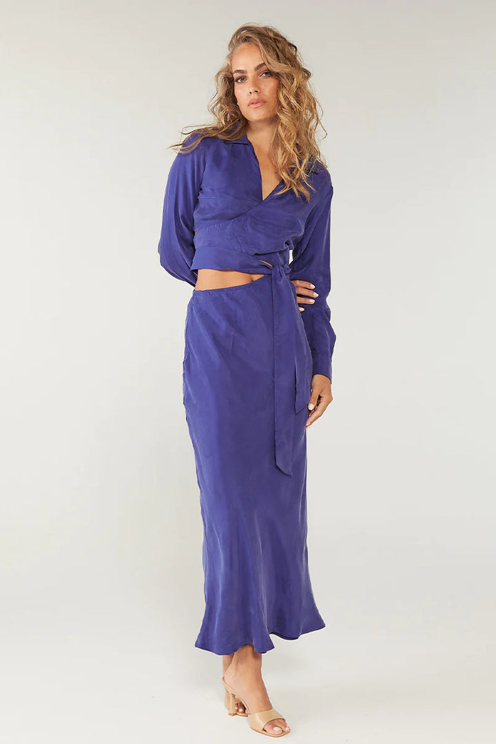 Encore Wrap & Tie Midi Dress - Midnight
