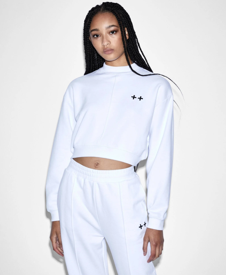 Nimbus Cropped Sweat - White