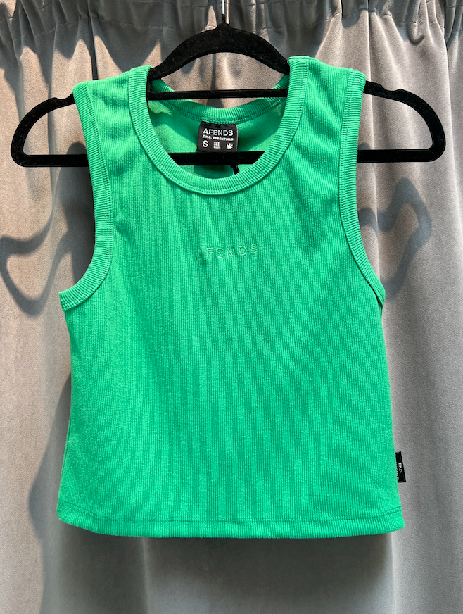 Jassy Hemp Rib Singlet - Forest