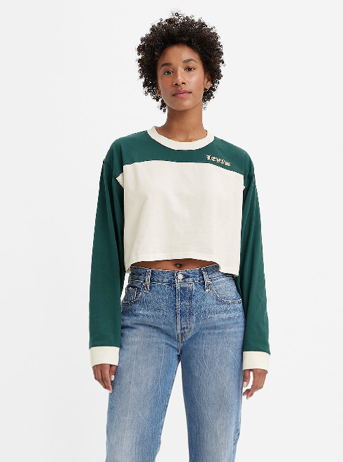 GR Crop Football Long Sleeve Tee - Gothic Varsity